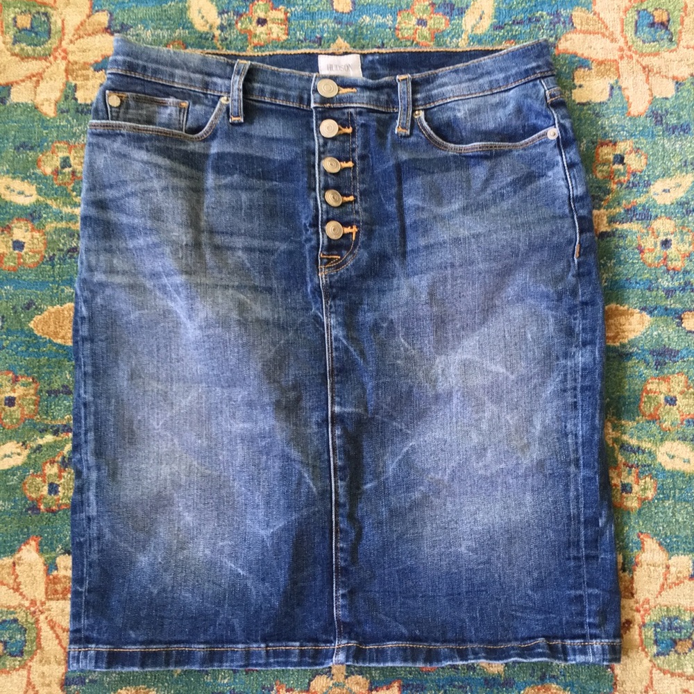 Hudson High Waisted Denim Skirt 32" size 10 large
